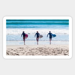 Three surfers. Sticker